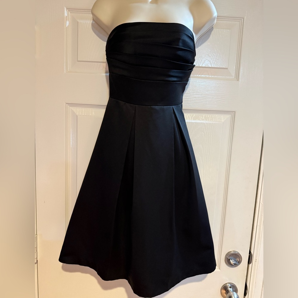 White House Black Market Black Strapless A-Line Cocktail Dress